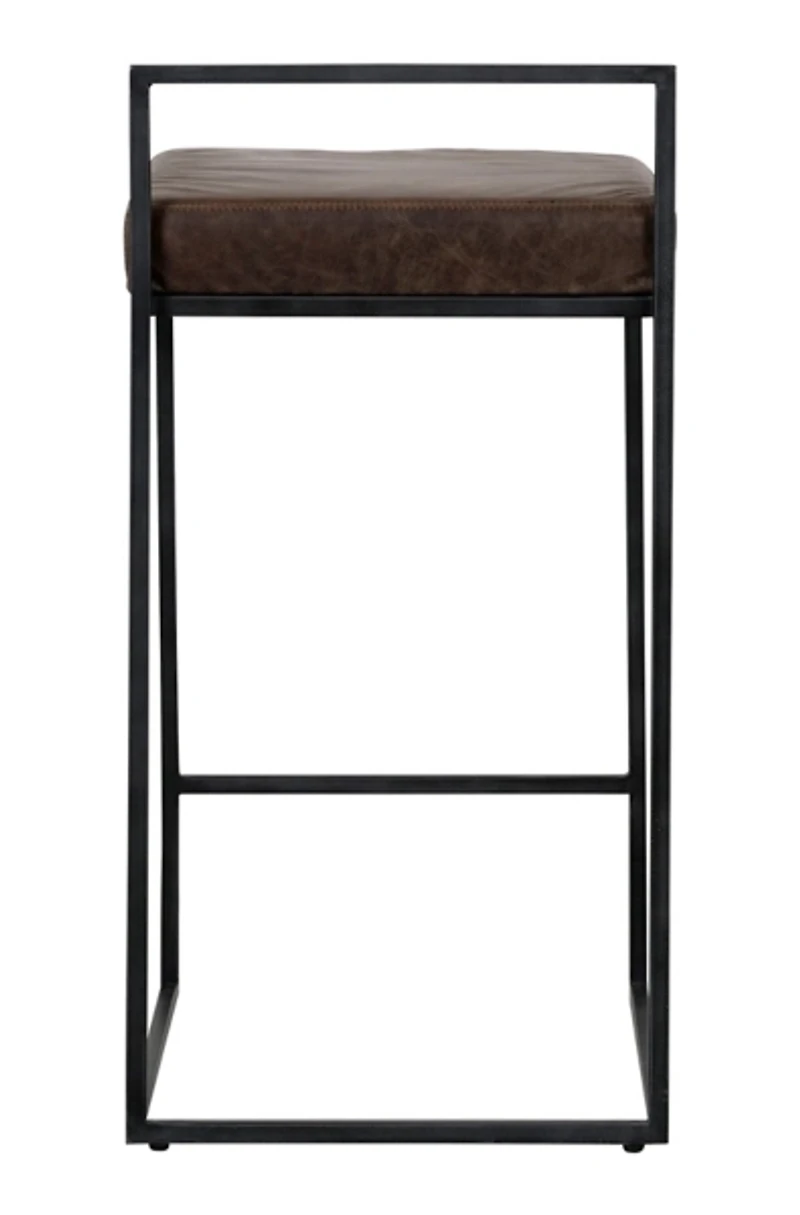 Cocoa Brown Leather Belfort Counter Stool
