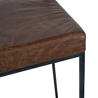 Cocoa Brown Leather Belfort Counter Stool