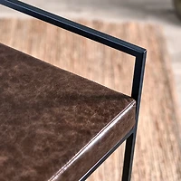 Cocoa Brown Leather Belfort Counter Stool