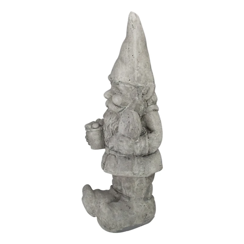 Gray Gardener Outdoor Gnome Statue