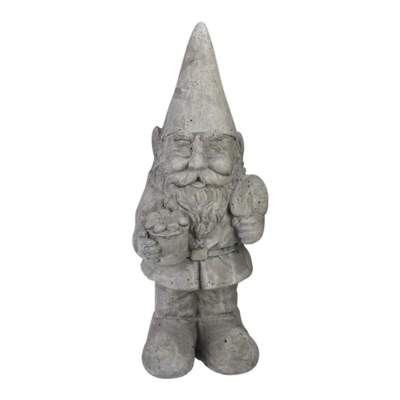 Gray Gardener Outdoor Gnome Statue