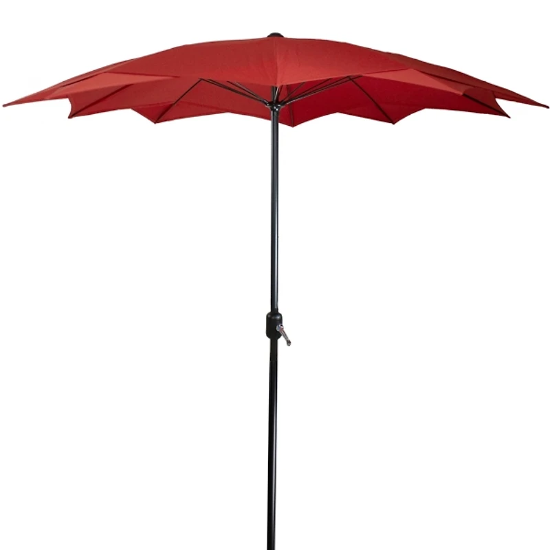 Terracotta Lotus Hand Crank 8 ft. Patio Umbrella