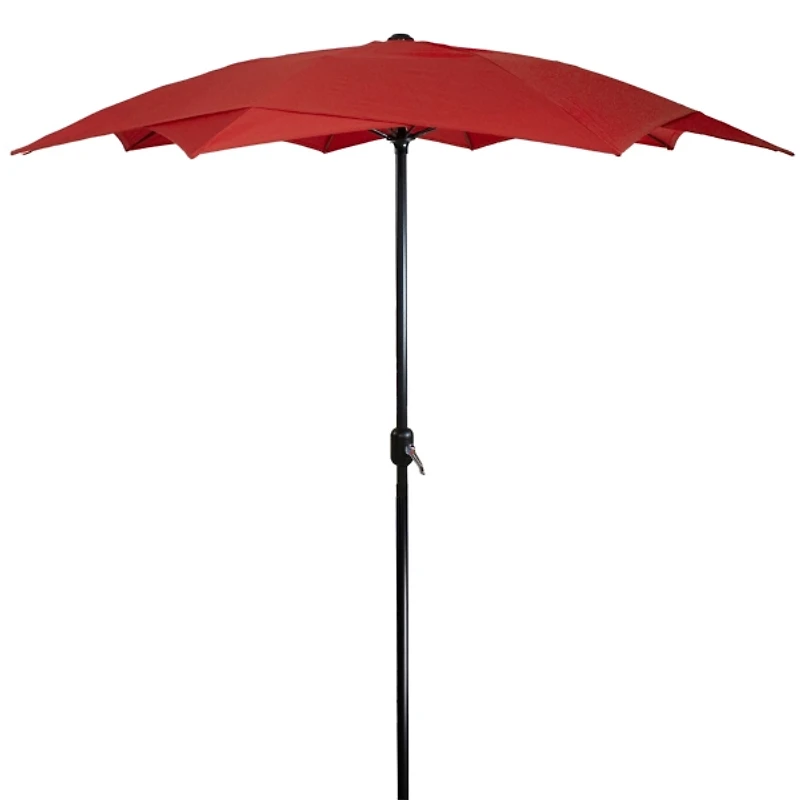 Terracotta Lotus Hand Crank 8 ft. Patio Umbrella