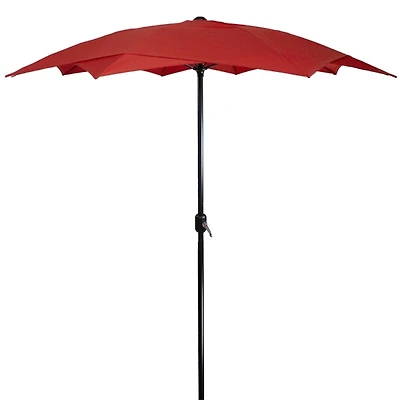 Terracotta Lotus Hand Crank 8 ft. Patio Umbrella
