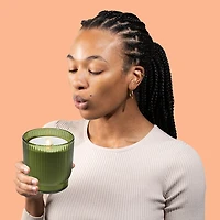 Lifelines Olive Ribbed Flameless Candle Diffuser