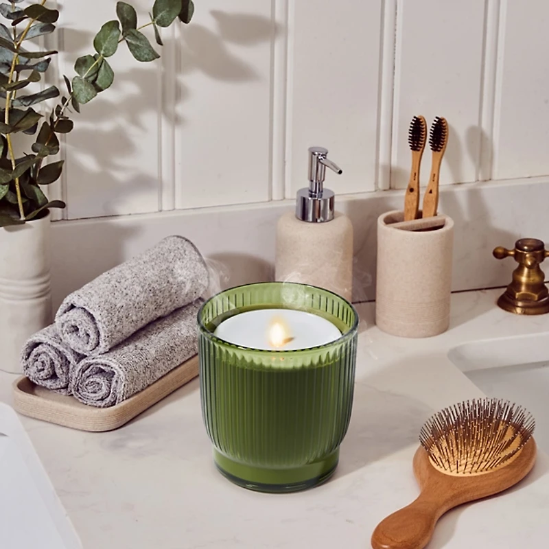 Lifelines Olive Ribbed Flameless Candle Diffuser