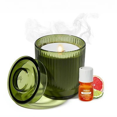 Lifelines Olive Ribbed Flameless Candle Diffuser