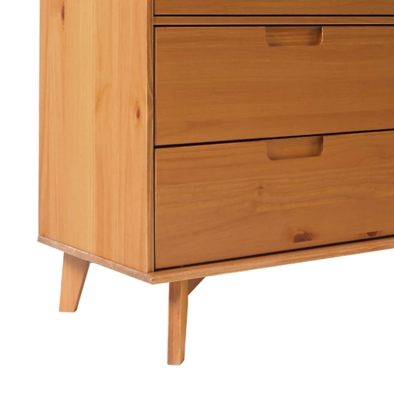Caramel Grooved Handle 6-Drawer Dresser
