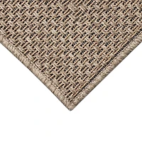 Taupe Framed Stripe Indoor/Outdoor Area Rug