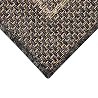 Gray Framed Stripe Indoor/Outdoor Area Rug