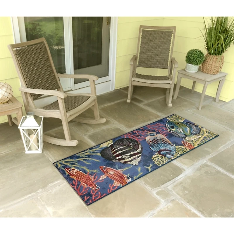 Navy Aquarium Indoor/Outdoor Runner