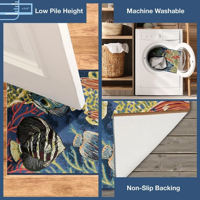 Navy Aquarium Indoor/Outdoor Runner