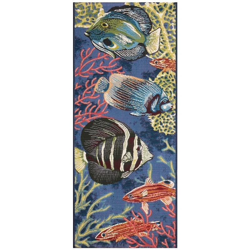 Navy Aquarium Indoor/Outdoor Runner