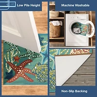 Aqua Marine Life Indoor/Outdoor Runner, 1x4