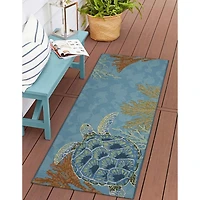 Blue Aquatic Life Indoor/Outdoor Runner