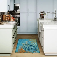 Blue Aquatic Life Indoor/Outdoor Accent Rug