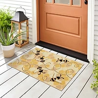 Honeycomb Bees Indoor/Outdoor Accent Rug