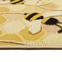 Honeycomb Bees Indoor/Outdoor Accent Rug
