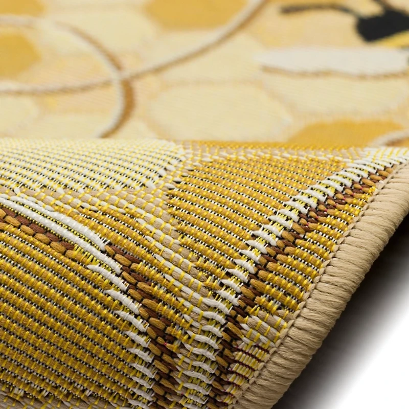 Honeycomb Bees Indoor/Outdoor Accent Rug