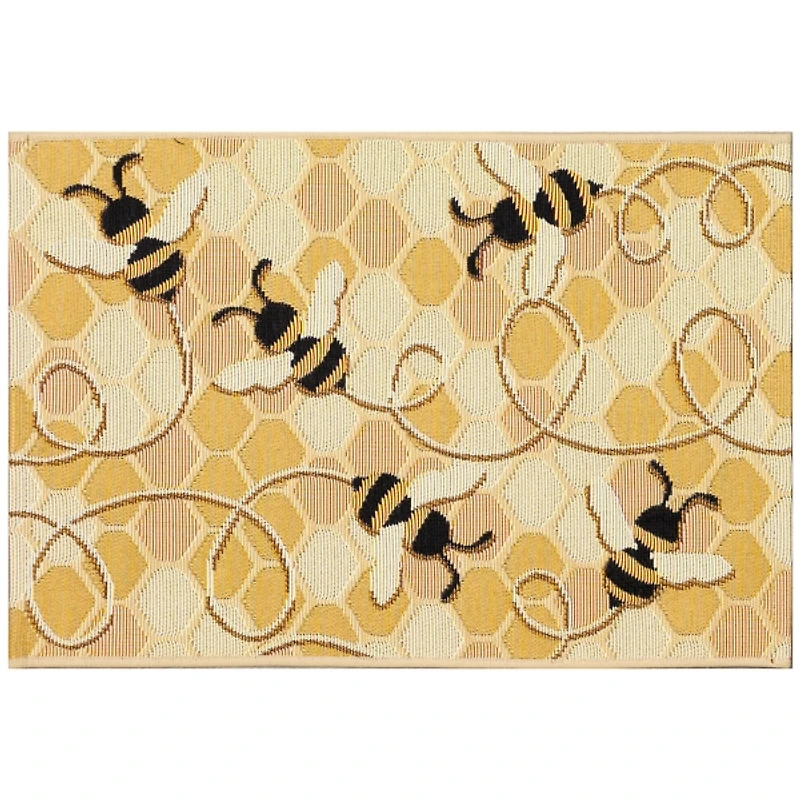 Honeycomb Bees Indoor/Outdoor Accent Rug