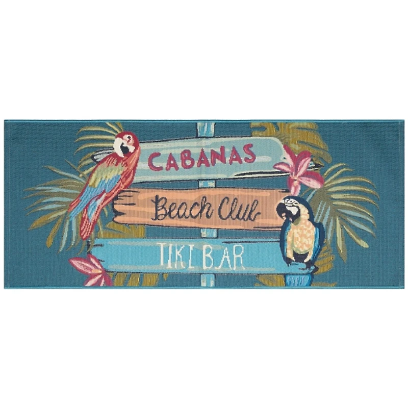 Beach Club Parrots Indoor/Outdoor Runner