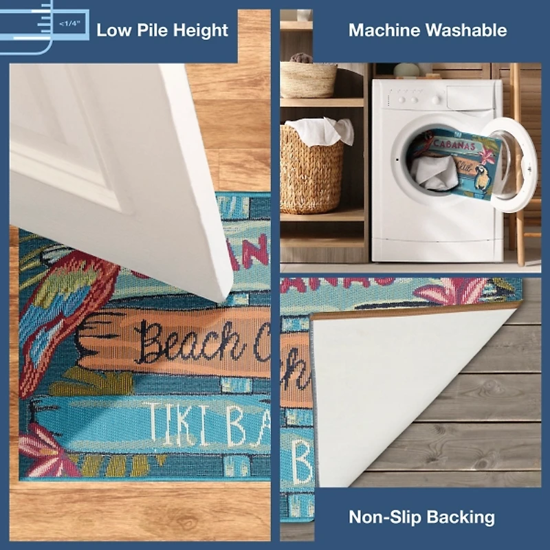Beach Club Parrots Indoor/Outdoor Accent Rug