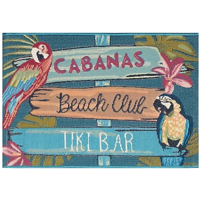 Beach Club Parrots Indoor/Outdoor Accent Rug