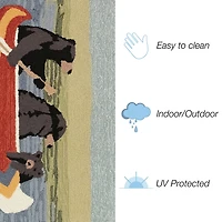 Black Bear Canoe Trip Outdoor Rug, 1.8x2.6