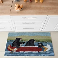 Black Bear Canoe Trip Outdoor Rug, 1.8x2.6
