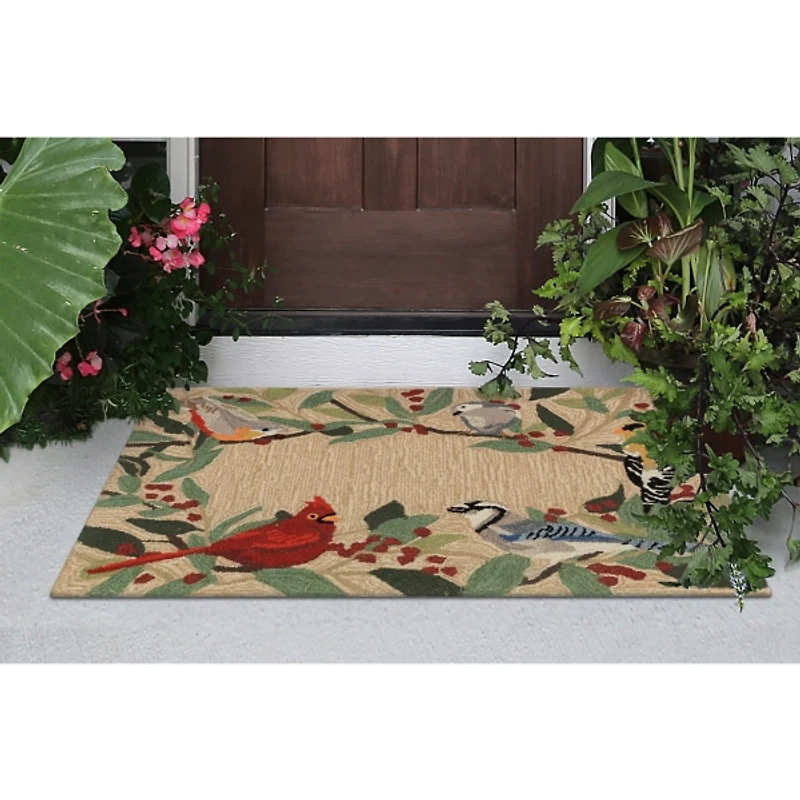 Birds & Berries Indoor/Outdoor Rug, 1x2