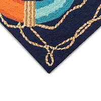 Navy Ahoy Indoor/Outdoor Accent Rug