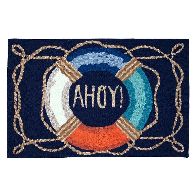Navy Ahoy Indoor/Outdoor Accent Rug