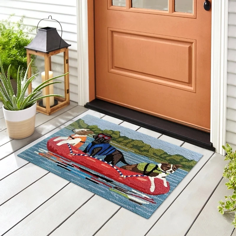 Pups Ahoy Indoor/Outdoor Accent Rug, 1x2