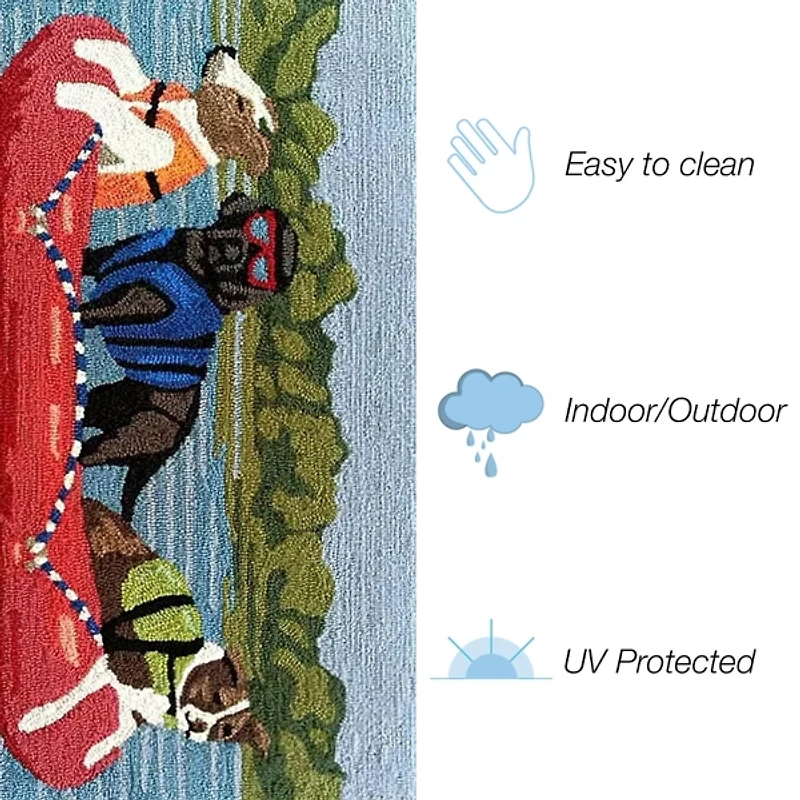 Pups Ahoy Indoor/Outdoor Accent Rug, 1x2