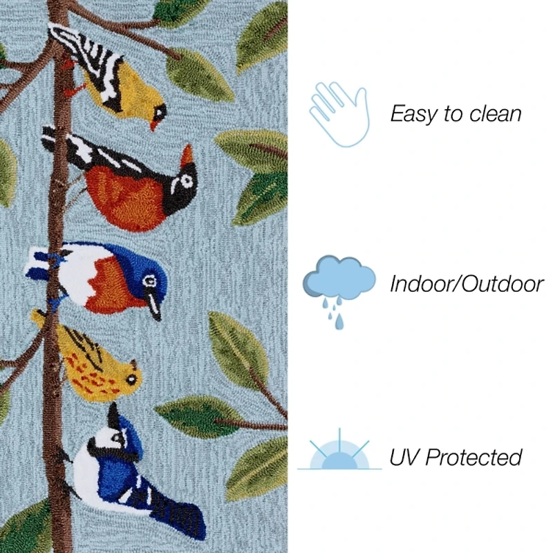 Blue Bird Choir Indoor/Outdoor Accent Rug