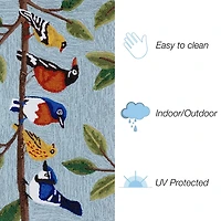 Blue Bird Choir Indoor/Outdoor Accent Rug