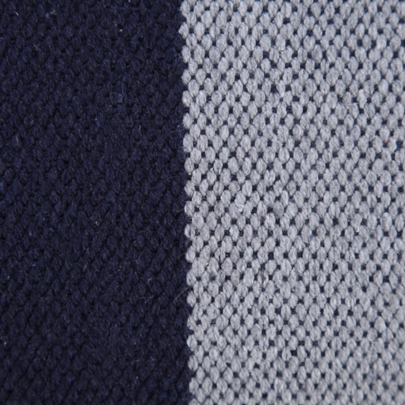 Cabana Navy and White Striped Cotton Lumbar Pillow