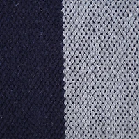 Cabana Navy and White Striped Cotton Lumbar Pillow