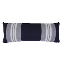 Cabana Navy and White Striped Cotton Lumbar Pillow
