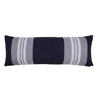 Cabana Navy and White Striped Cotton Lumbar Pillow