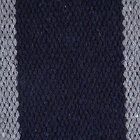 Cabana Gray and Navy Striped Cotton Pillow