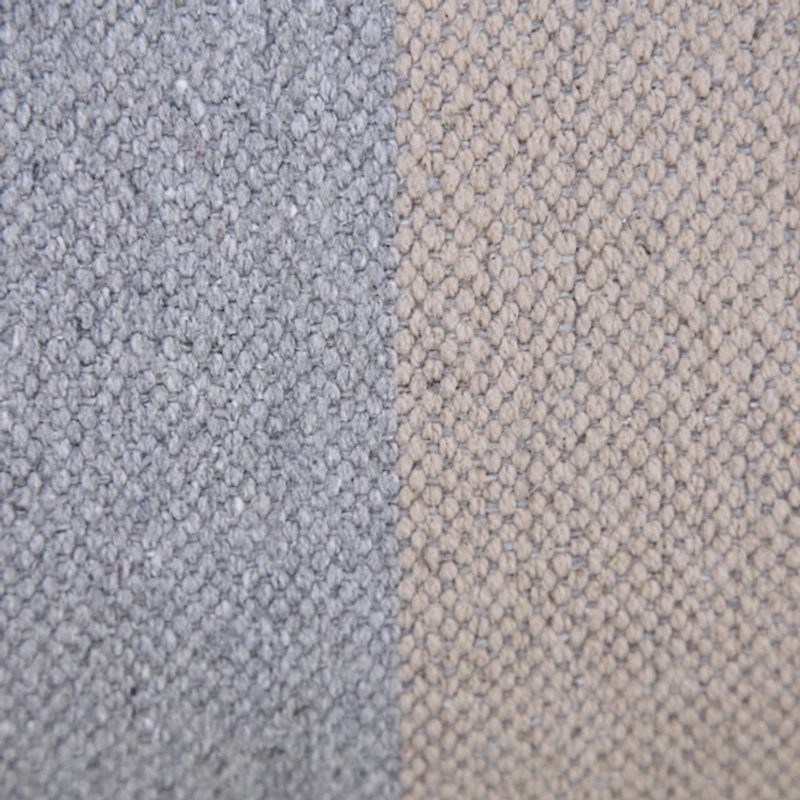 Cabana Gray and Beige Striped Cotton Lumbar Pillow