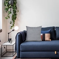 Blue and White Insignia Striped Pillow