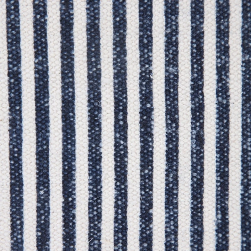 Blue and White Insignia Striped Pillow