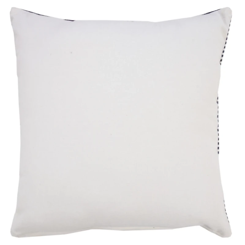 Blue and White Insignia Striped Pillow