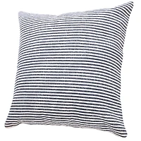 Blue and White Insignia Striped Pillow
