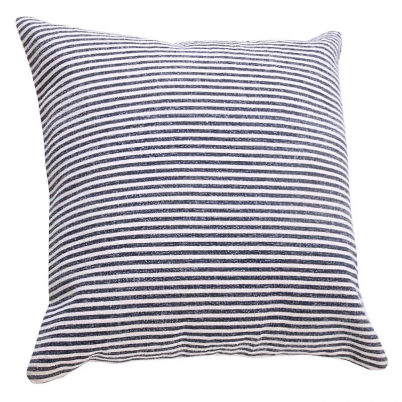 Blue and White Insignia Striped Pillow