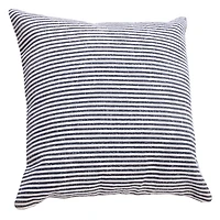 Blue and White Insignia Striped Pillow