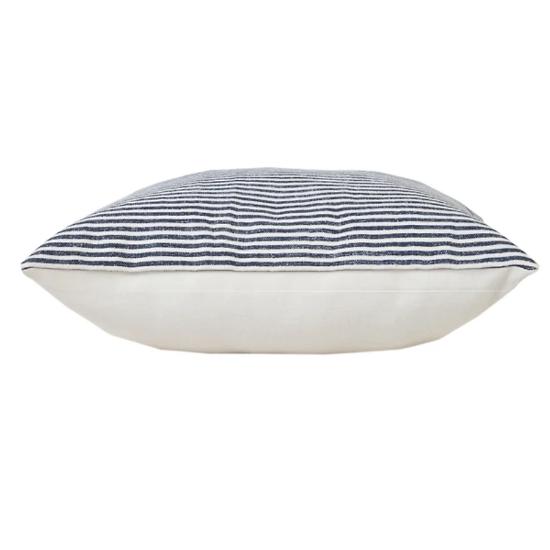 Blue and White Insignia Striped Pillow