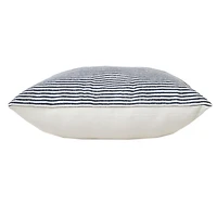 Blue and White Insignia Striped Pillow
